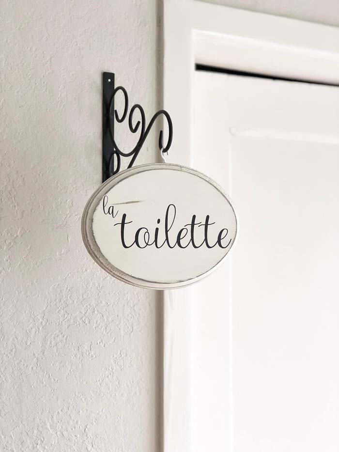 La Toilette French Country Hanging Sign #decorhomeideas