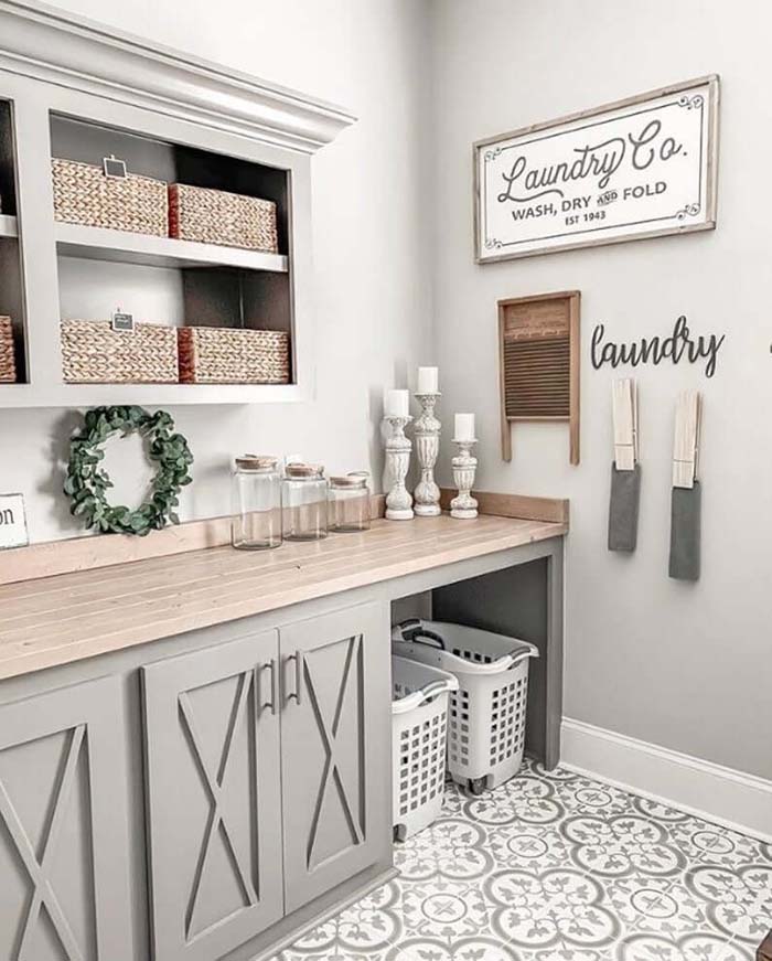 Laundry Station Rustic Farmhouse Wall Sign #decorhomeideas