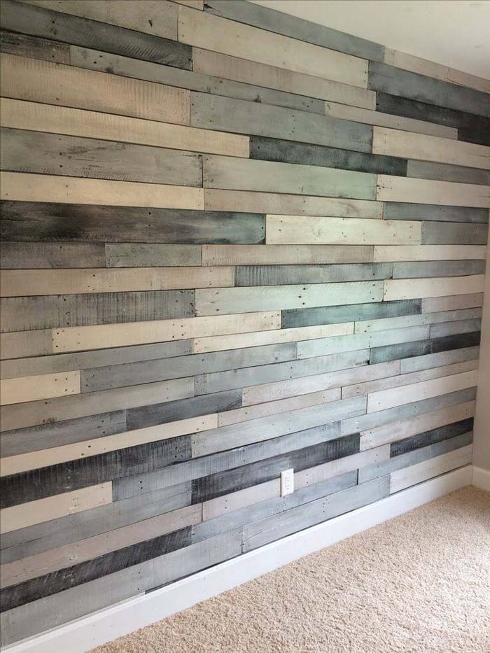 Multi Shaded Rough Cut Wood Wall #decorhomeideas