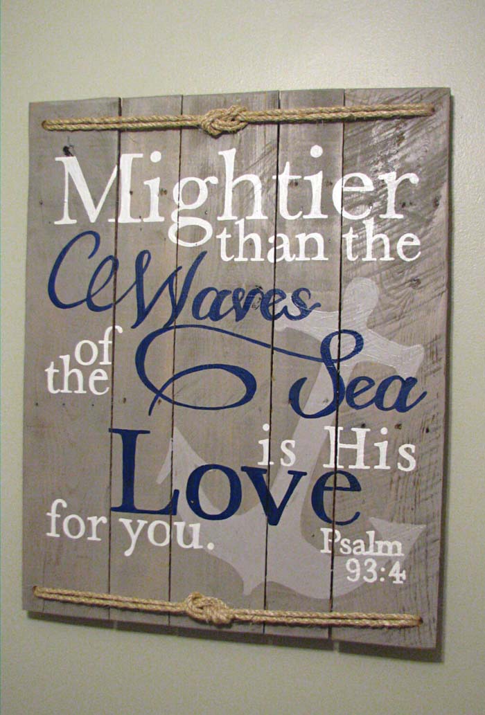 Nautical Psalm 93:4 Wall Sign #decorhomeideas