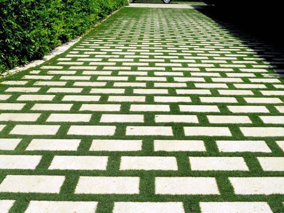 Pavers And Grass Driveway Ideas