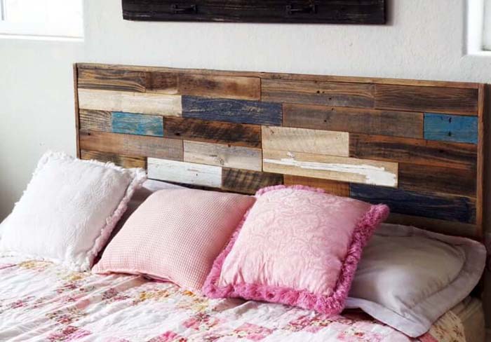 Reclaimed Wood Patchwork Rustic Master Headboard #decorhomeideas