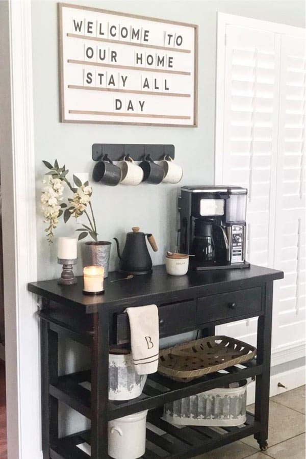 Rolling Coffee Station #decorhomeideas