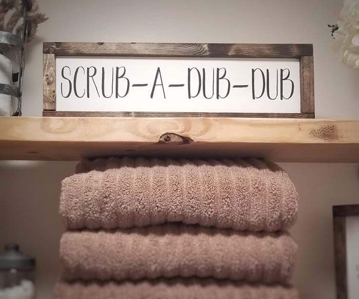 Scrub-A-Dub-Dub Rustic Farmhouse Bathroom Sign #decorhomeideas