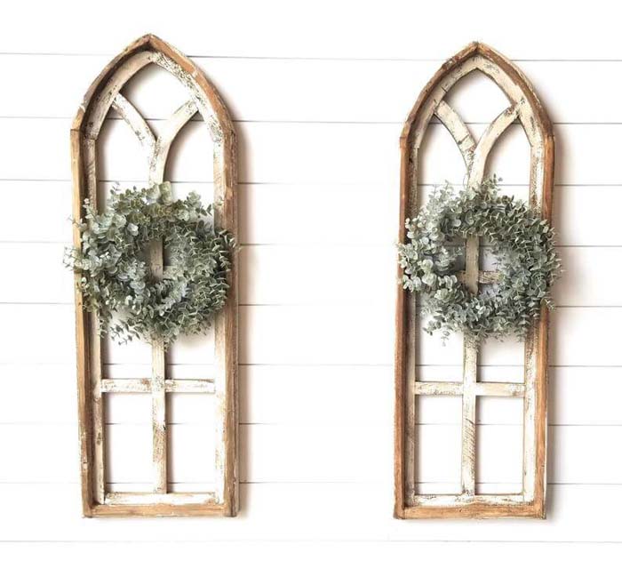 Shabby Chic Rustic Church Cathedral Window Panes #decorhomeideas
