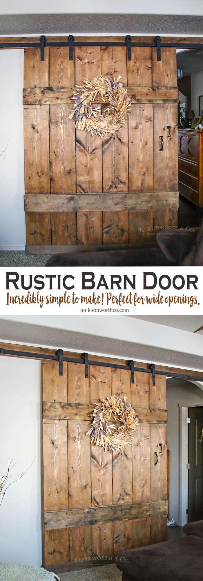 Simple DIY Barn Door Room Divider #decorhomeideas