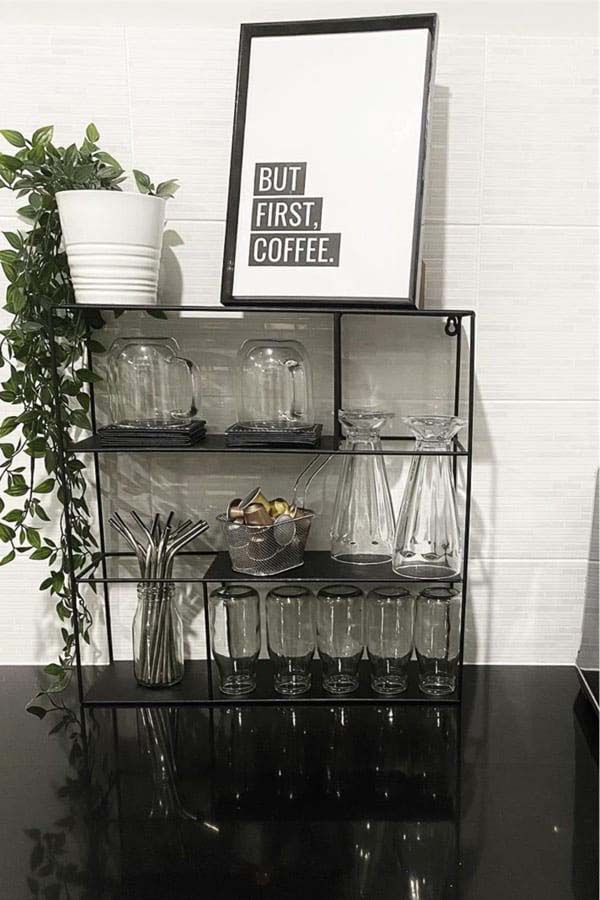 Small Coffee Shelf #decorhomeideas