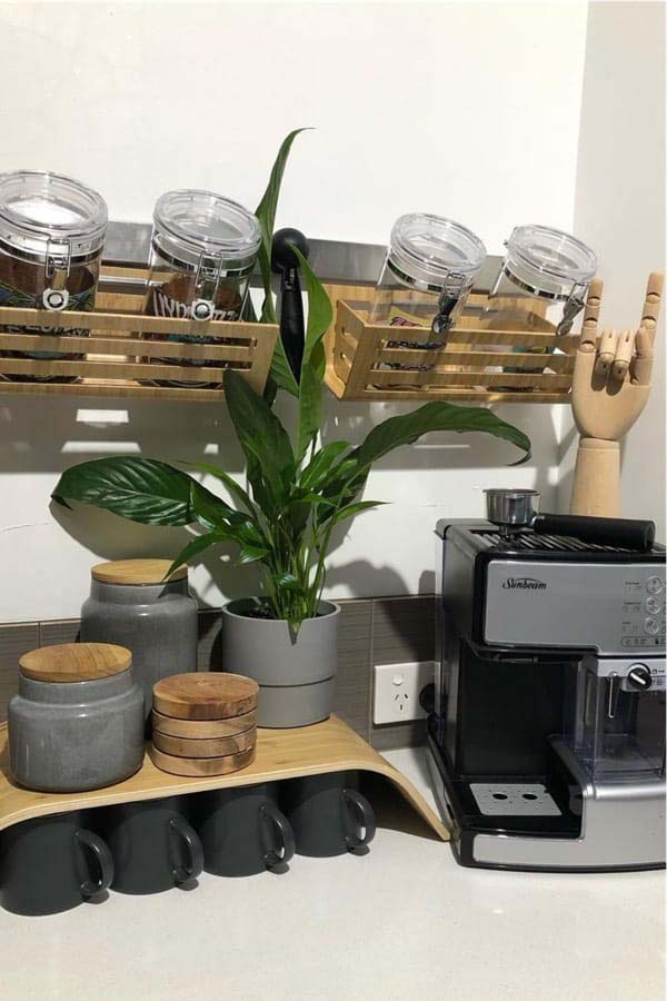 Small Gray Coffee Bar Inspiration #decorhomeideas