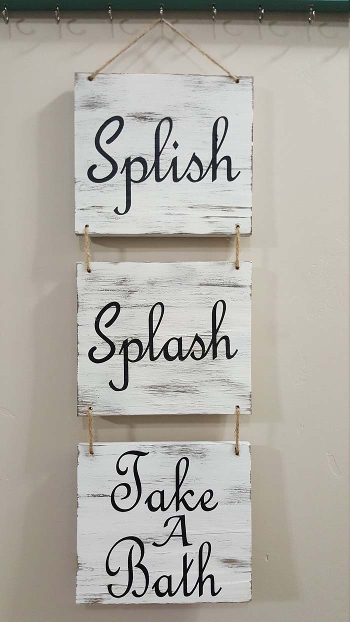 Splish Splash Take A Bath Hanging Sign #decorhomeideas