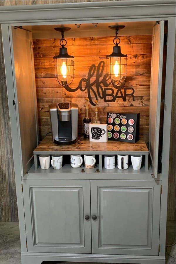 Stand Alone Coffee Bar Cabinet #decorhomeideas