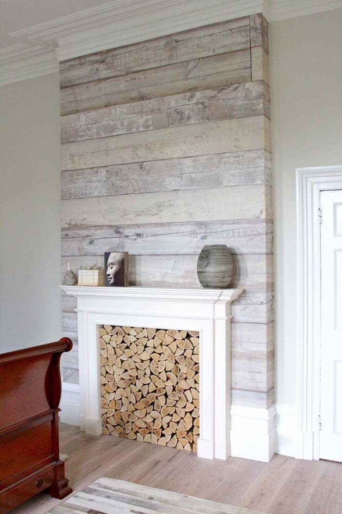 Tranquil and Ethereal Roughly Stained White Wood Wall #decorhomeideas