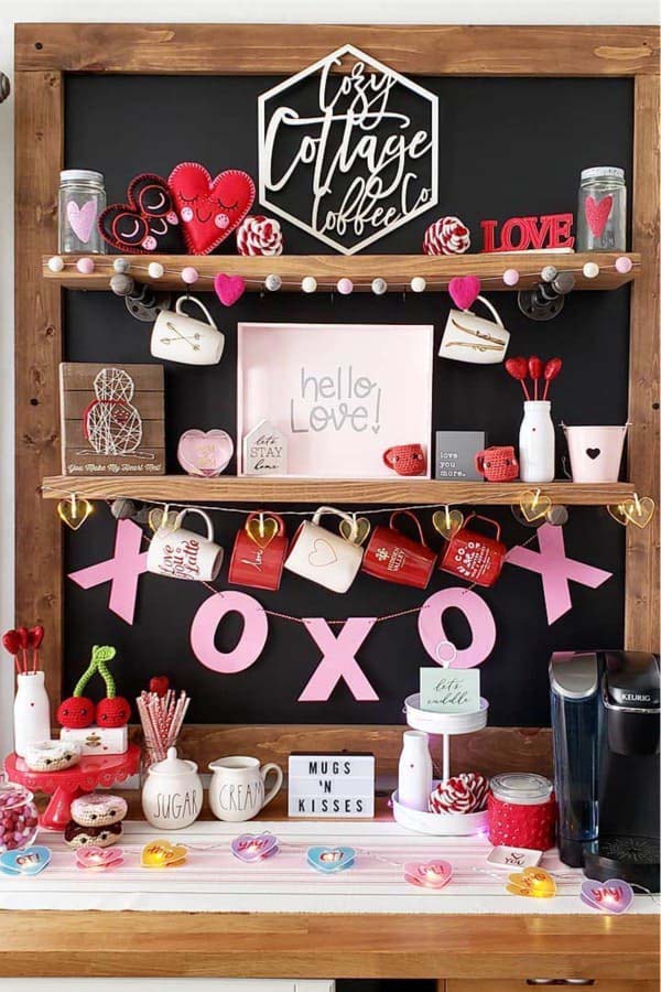 Valentines Coffee Bar #decorhomeideas