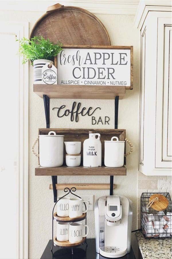 White Keurig Coffee Bar #decorhomeideas