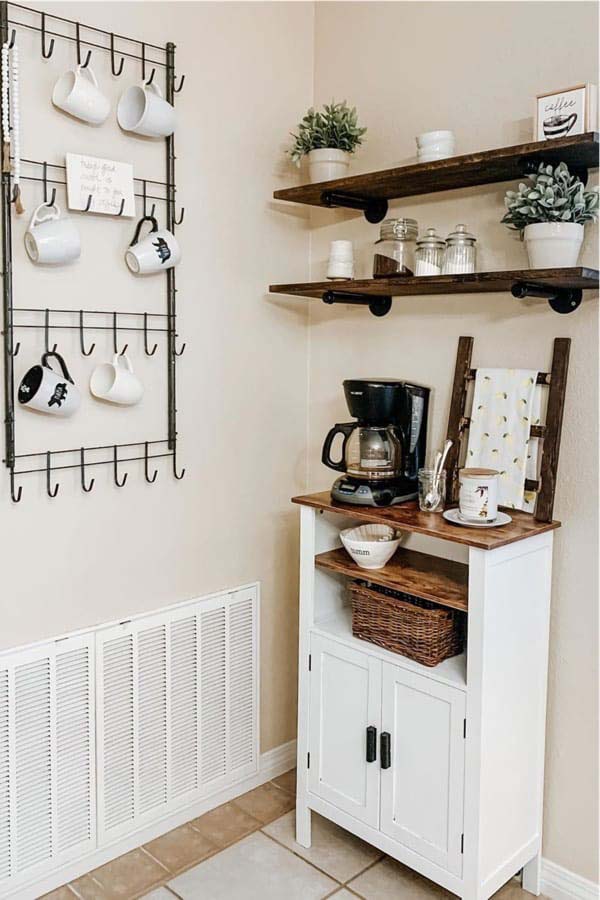 White Wood Coffee Station #decorhomeideas