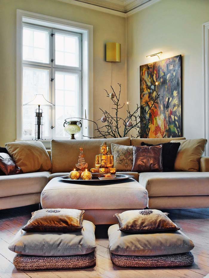 Asian-Inspired Living Room #decorhomeideas