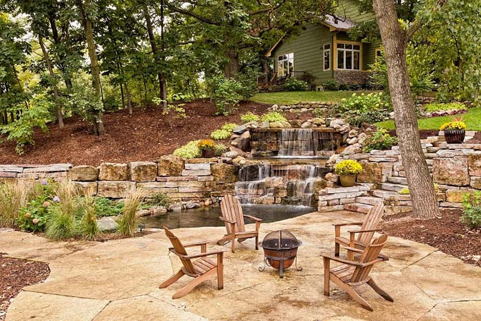 Backyard Oasis With Waterfall #decorhomeideas