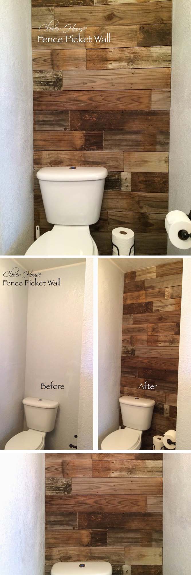 Bathroom Fence Picket Wall #decorhomeideas
