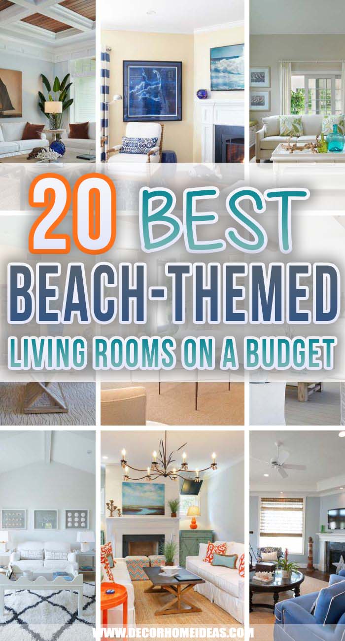 Best Beach Themed Living Room On A Budget. Ready to spruce up your living room for less? Decorate the perfect beach themed living room on a budget with these ideas, designs and decorations. #decorhomeideas