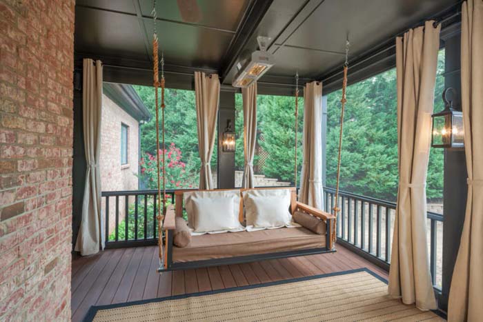 Screened Porch With Plywood Panels