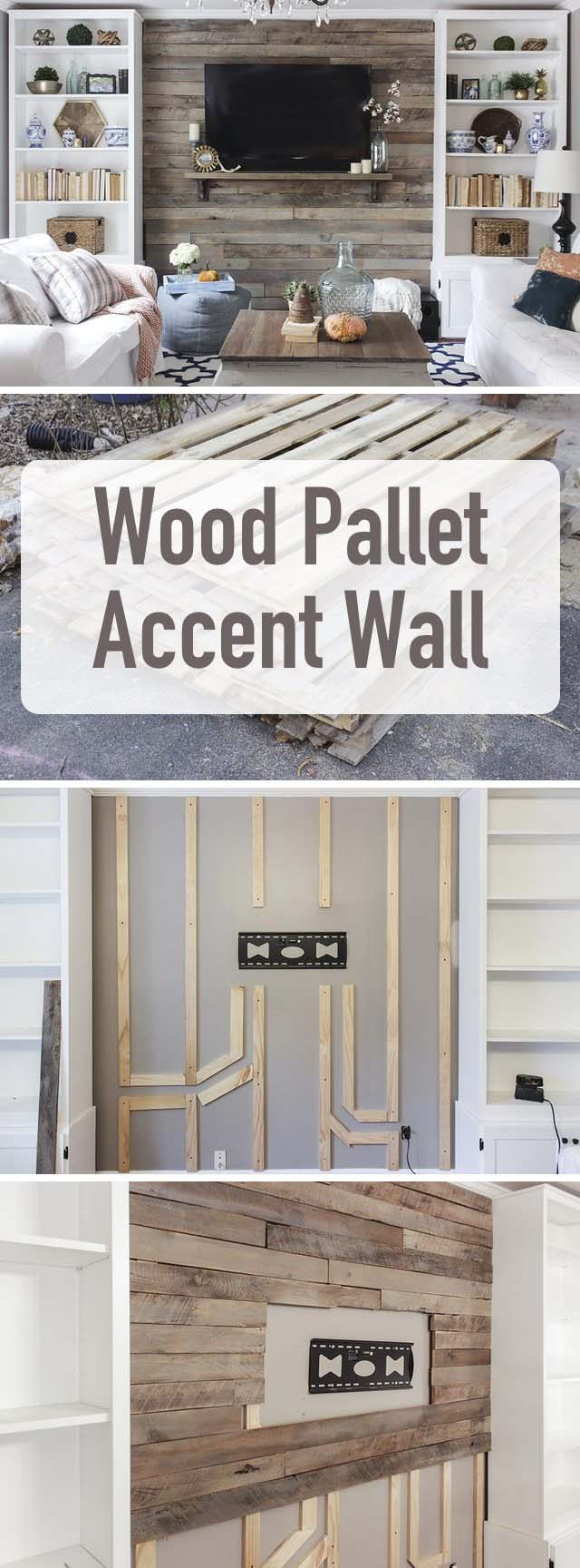 Create a Wood Pallet Accent Wall #decorhomeideas