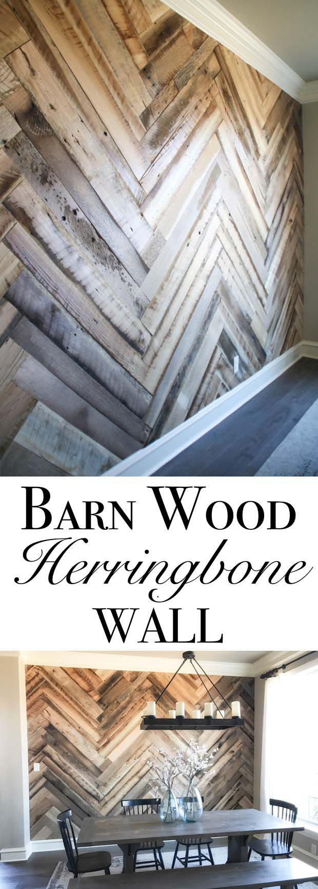 DIY Barn Wood Herringbone Wall #decorhomeideas
