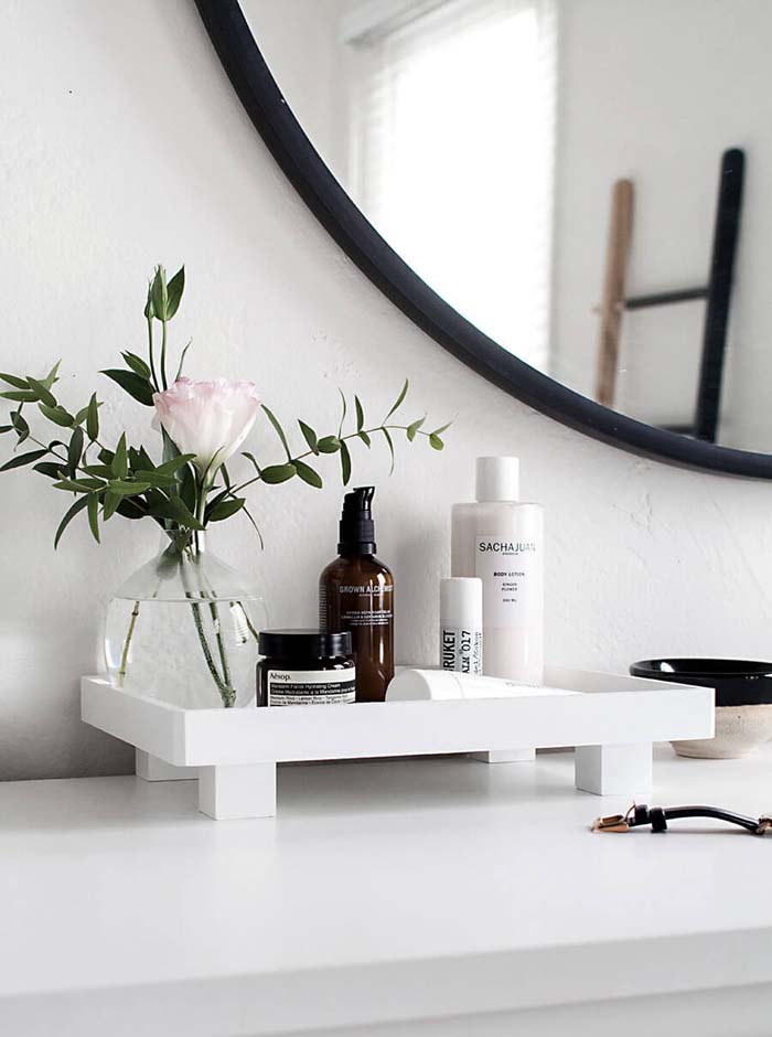 A Tray To Declutter The Vanity Counter