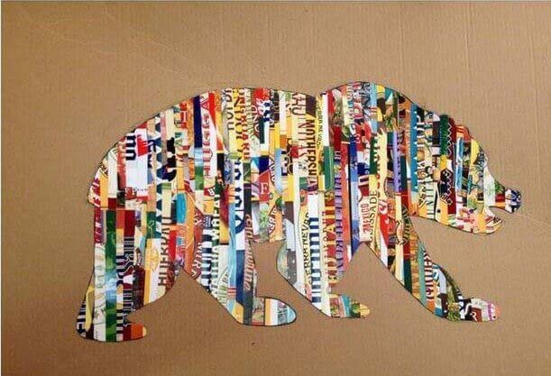 DIY Magazine Collage Bear Art #decorhomeideas