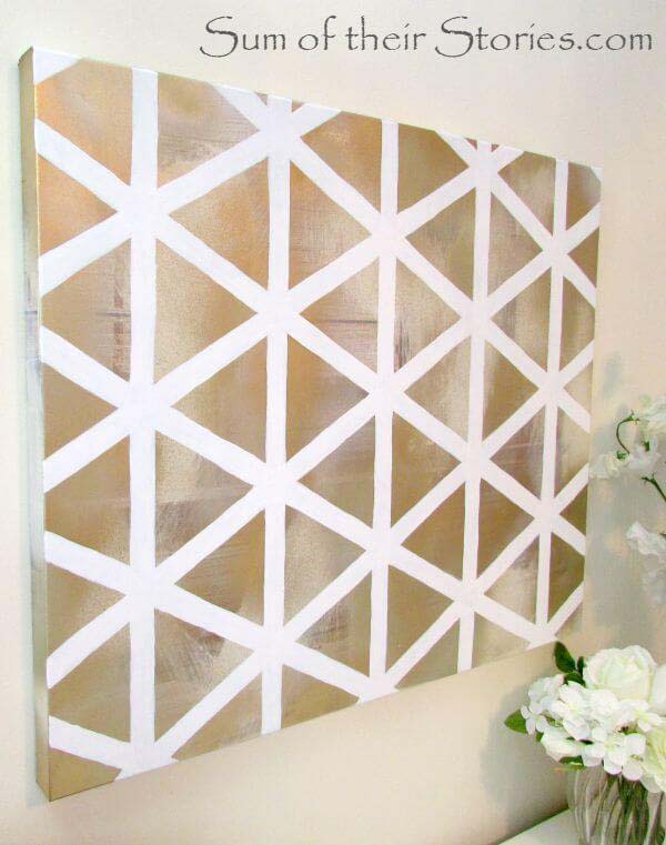 Easy DIY Geometric Wall Art #decorhomeideas