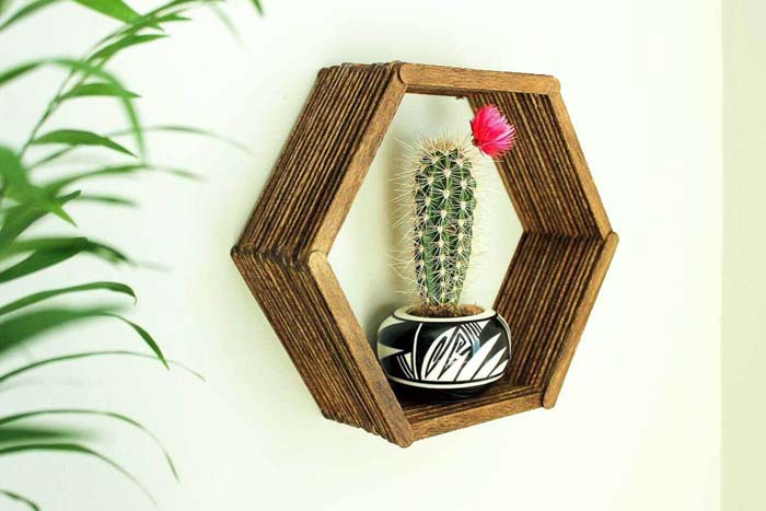 Easy Popsicle Stick Shadow Box #decorhomeideas