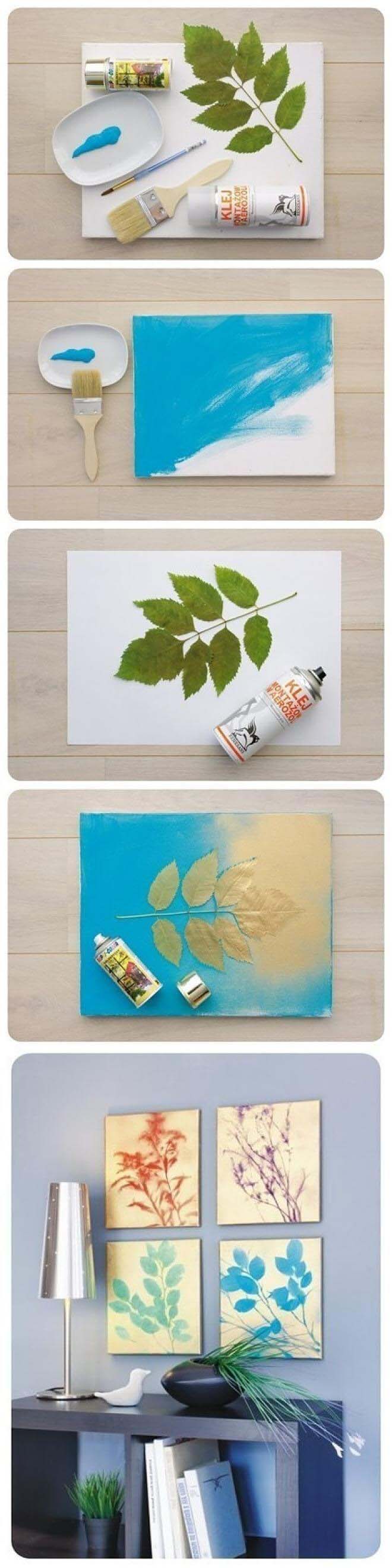 Easy Spray Paint Plant Art #decorhomeideas