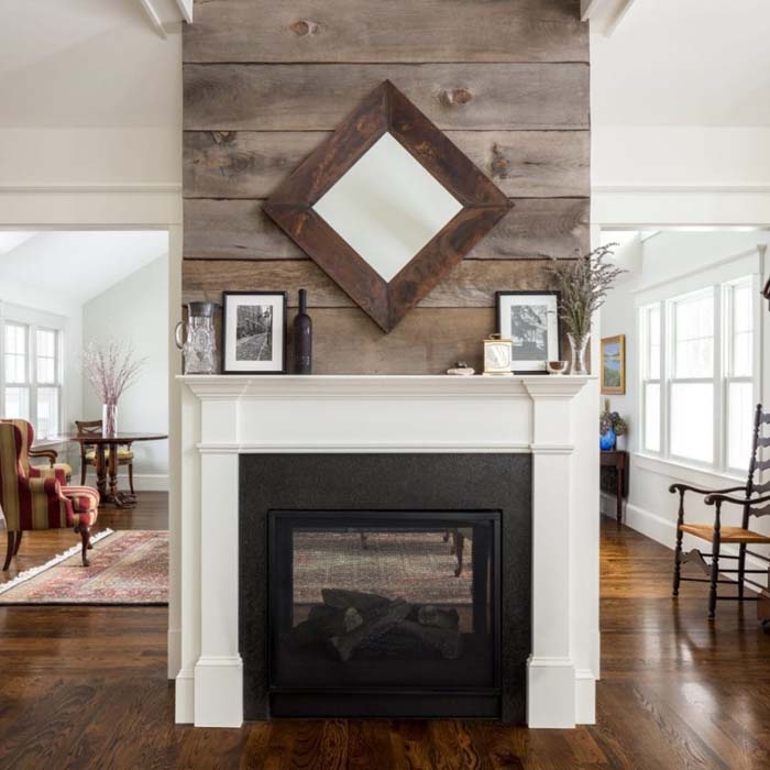 Fireplace Dusky Wood Accent Wall #decorhomeideas