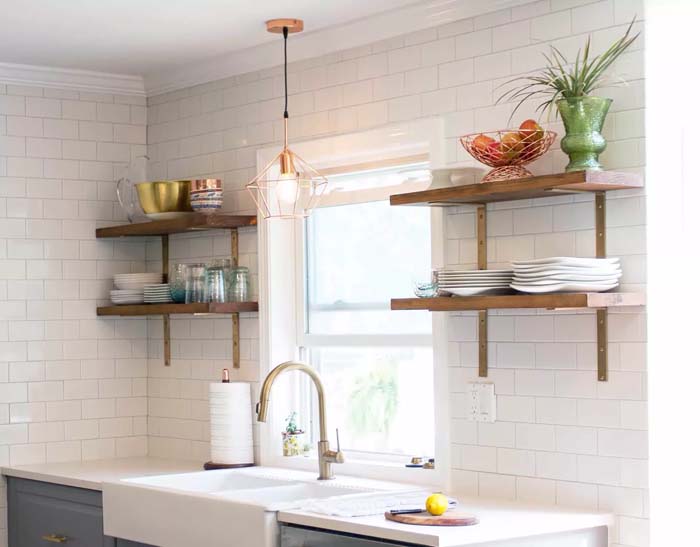 Make Your Own DIY Kitchen Open Shelving #decorhomeideas