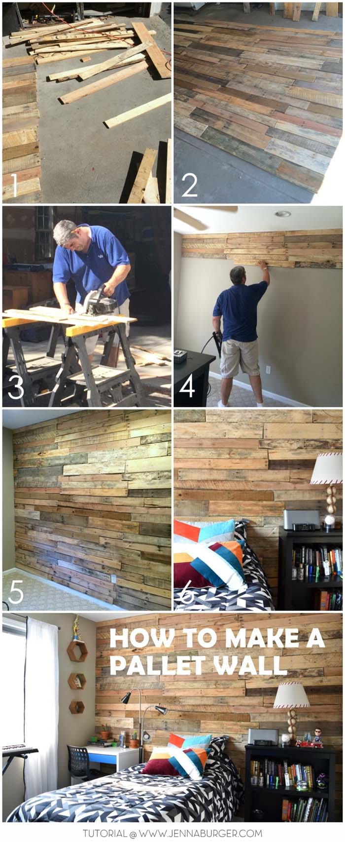 Modern Rustic Teen Room DIY Pallet Wall #decorhomeideas