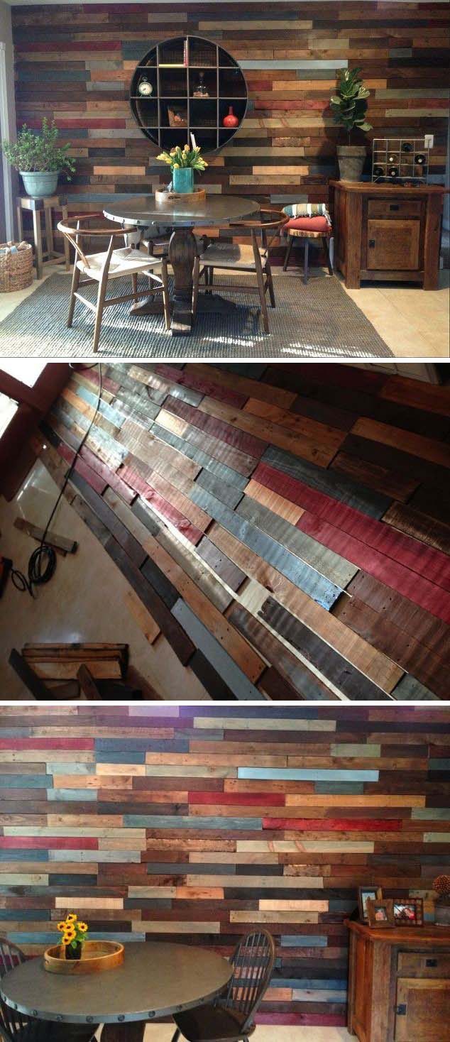 Reclaimed Wood Pallet Wall #decorhomeideas