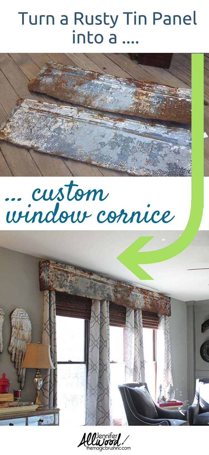 Repurposed Cornice Board #decorhomeideas