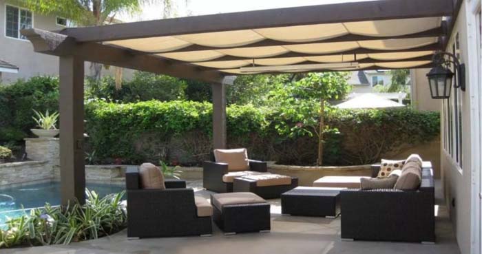 Pergola With Roman Shades