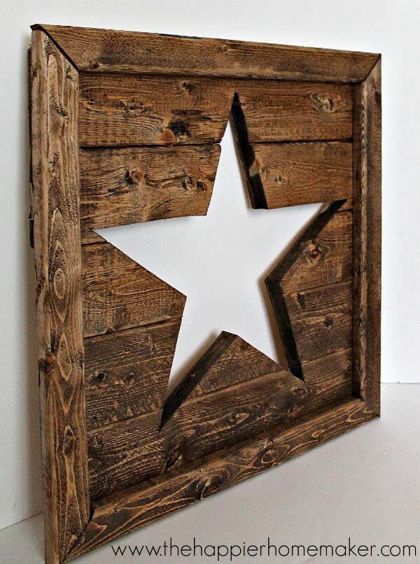 Rustic Cutout Wood Star Art #decorhomeideas