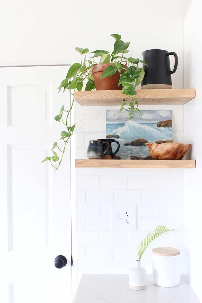 Simple Shelves for a Quiet Corner #decorhomeideas