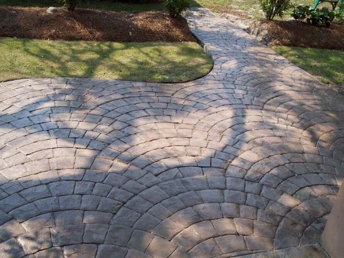 Stamped Concrete Has Look of Cobble Stones