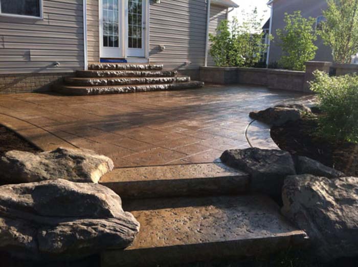 Stamped Concrete Looks Like Brown Travertine