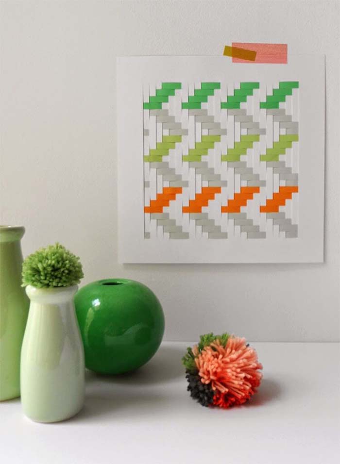 Woven Paper Wall Art Tutorial #decorhomeideas