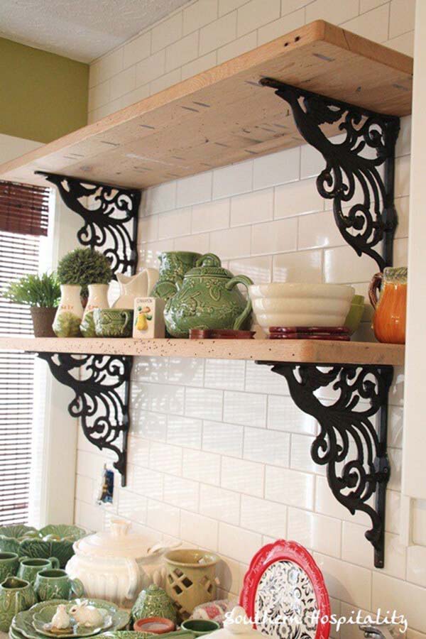 Wrought-Iron Decorative Mounted Shelves #decorhomeideas