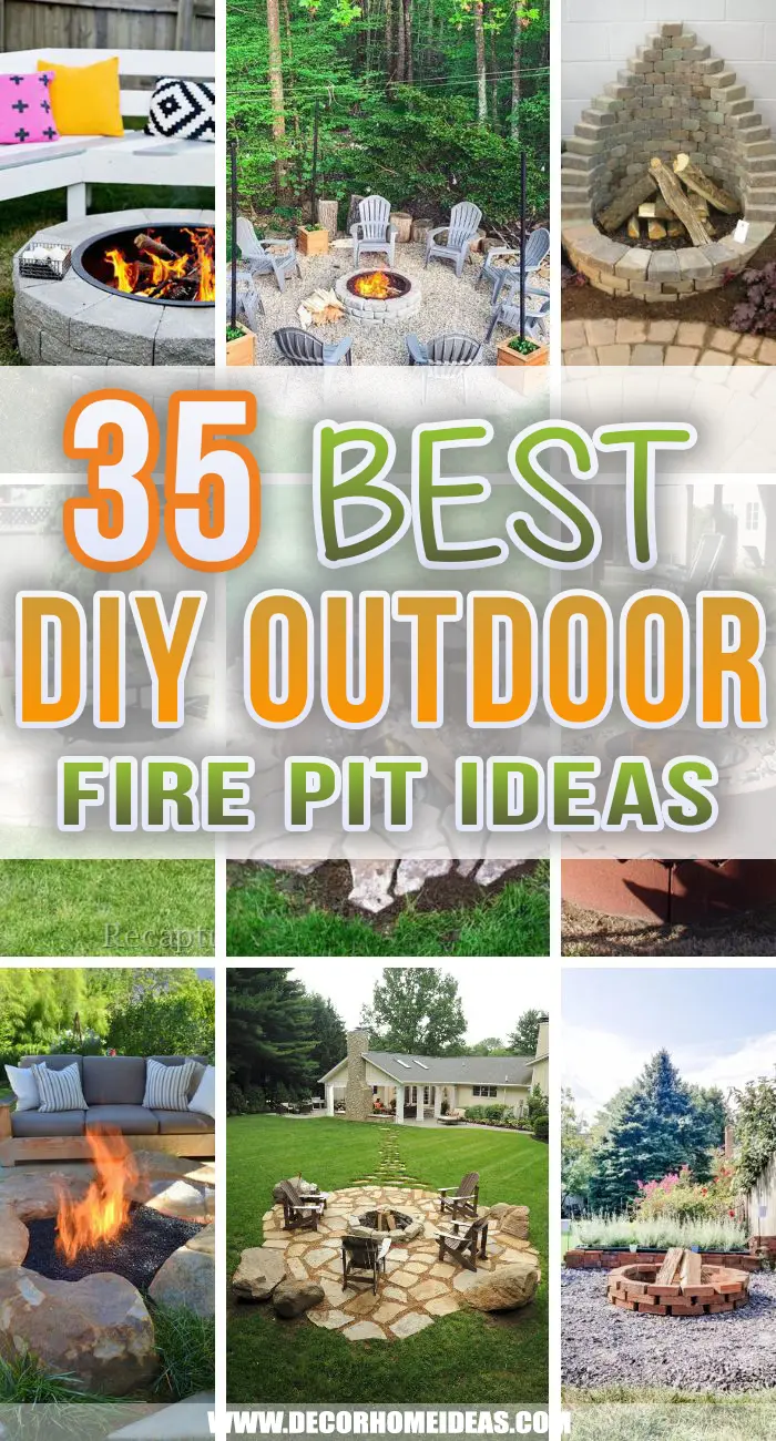 Best Fire Pit Ideas. Fire Pit Ideas that you can DIY easily and with cheap materials. These DIY firepit projects are very simple yet beautiful and will add more coziness to your backyard or outdoor space. #decorhomeideas