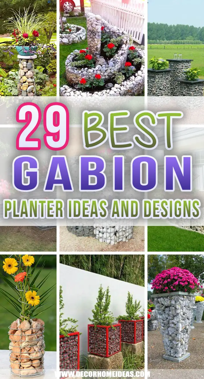 Best Gabion Planter Ideas And Designs. Gabion planters are used as flower beds, plant beds and a large range of decorative features by landscapers and gardeners. #decorhomeideas