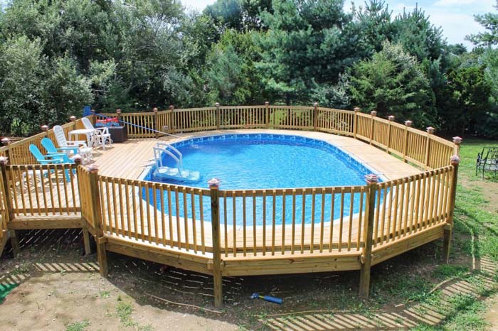 Combine Wood Deck and Railing With Pool Fence