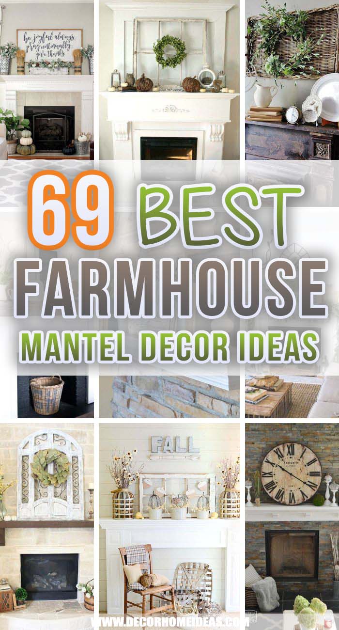 Best Farmhouse Mantel Decor Ideas. Make your home cozier with these farmhouse mantel decor ideas that will add a more rustic feeling and personalization to your fireplace. #decorhomeideas