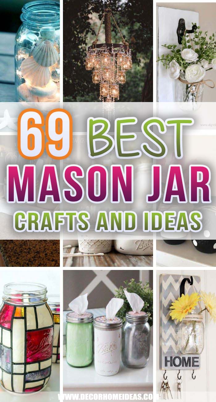 Best Mason Jar Crafts And Ideas. Add some easy home decorations with these mason jar crafts and ideas. Add a personal touch with your own DIY projects with mason jars. #decorhomeideas
