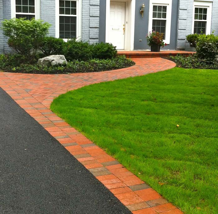 Red Brick Flows Into Walkway and Porch