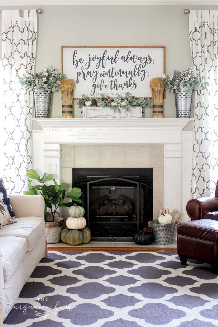 A Fall Mantel With A Motivation