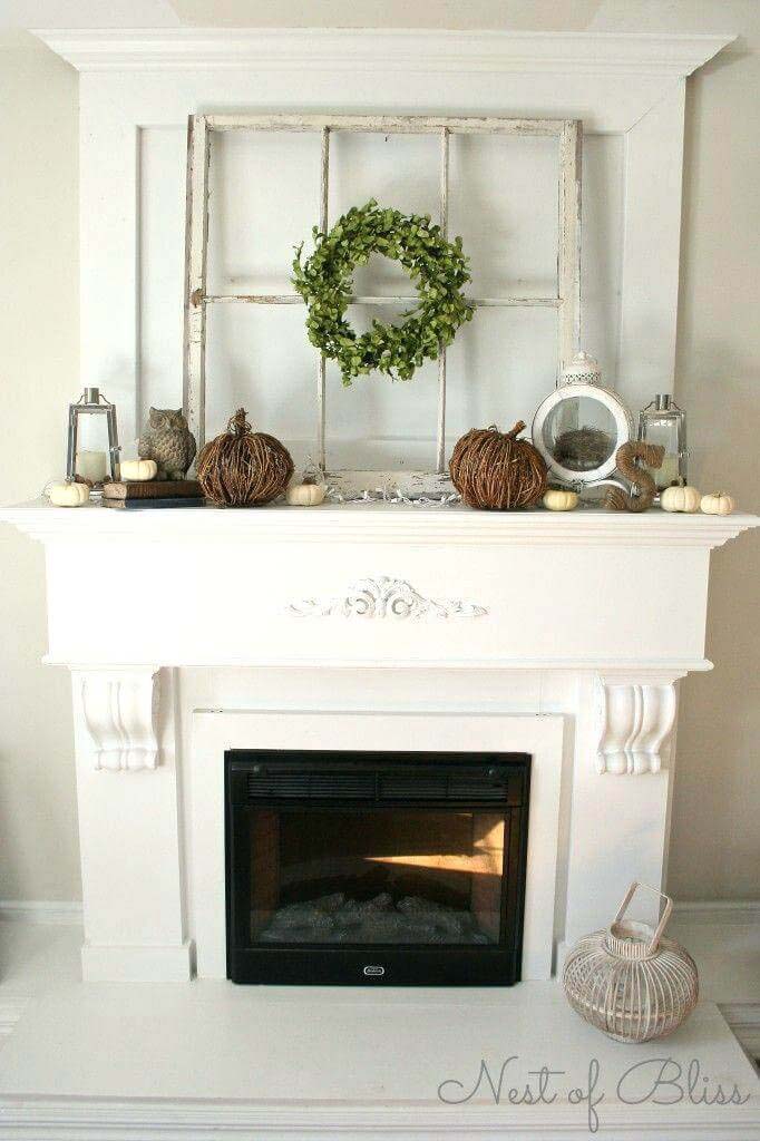 Neutral Mantel Decor